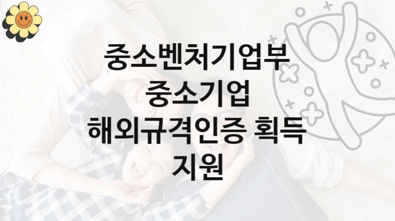 중소벤처기업부
중소기업 해외규격인증 획득 지원