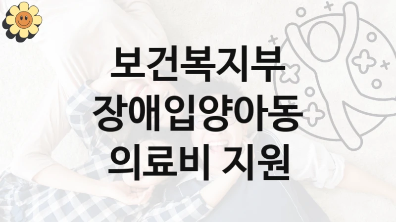 보건복지부 “장애입양아동 의료비 지원” 복지 지원 정책 – 지원 대상 및 신청 방법