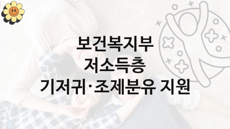 보건복지부
저소득층 기저귀·조제분유 지원