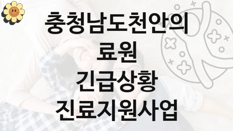 충청남도천안의료원 “긴급상황 진료지원사업” 신청 필수 정보 – 지원 요건과 필요 서류